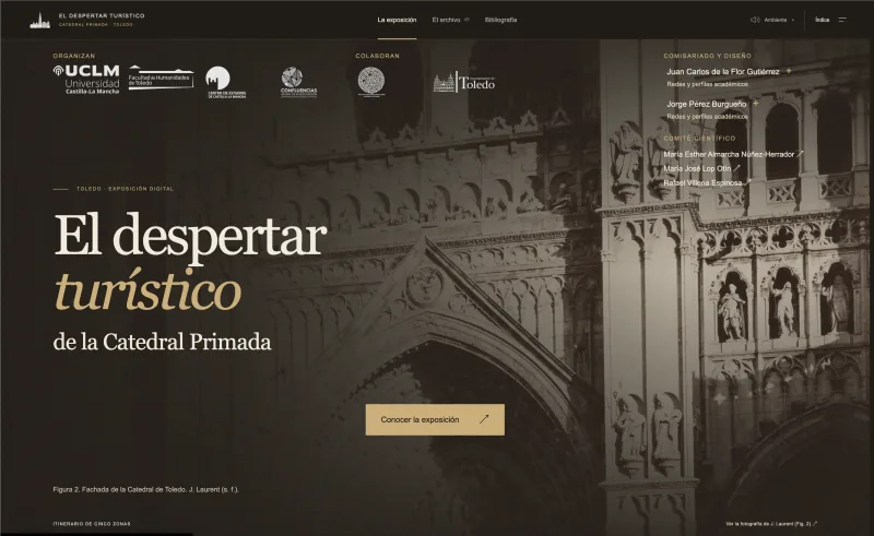 Portada de El despertar turístico de la Catedral Primada, con una fotografía histórica de la fachada de la Catedral de Toledo